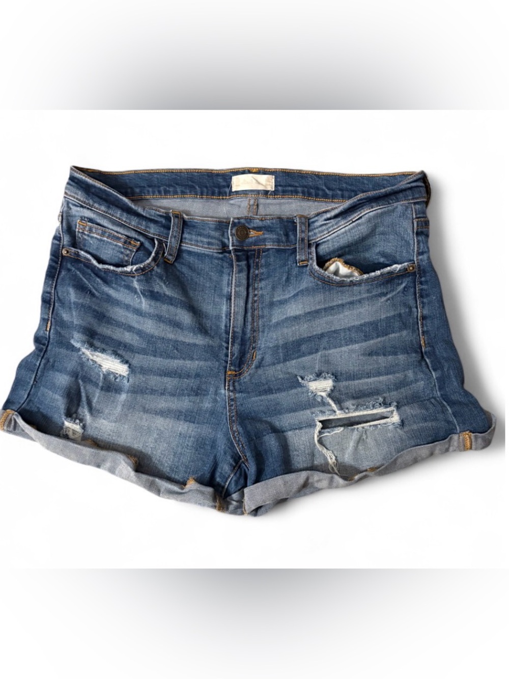 $62 Altar’d State Distressed Women's Denim Shorts - Blue